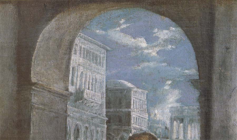 Detail of  The Christ is driving businessman in the fane